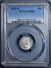 1912-S 10C BARBER SILVER DIME KM# 113 PCGS MS 63 A7860