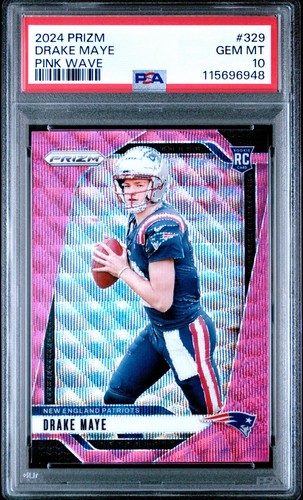 2024 Panini Prizm - Rookies Drake Maye #329 Pink Wave Prizm (RC) PSA 10