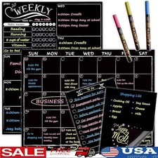 Magnetic Planner Set W/ Wet Erase Nano Film Liquid Chalk Markers Home Use