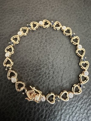 Ross Simons Gold über Sterlingsilber 925 Herz Tennis Armband mit Topas 7,5'' vi