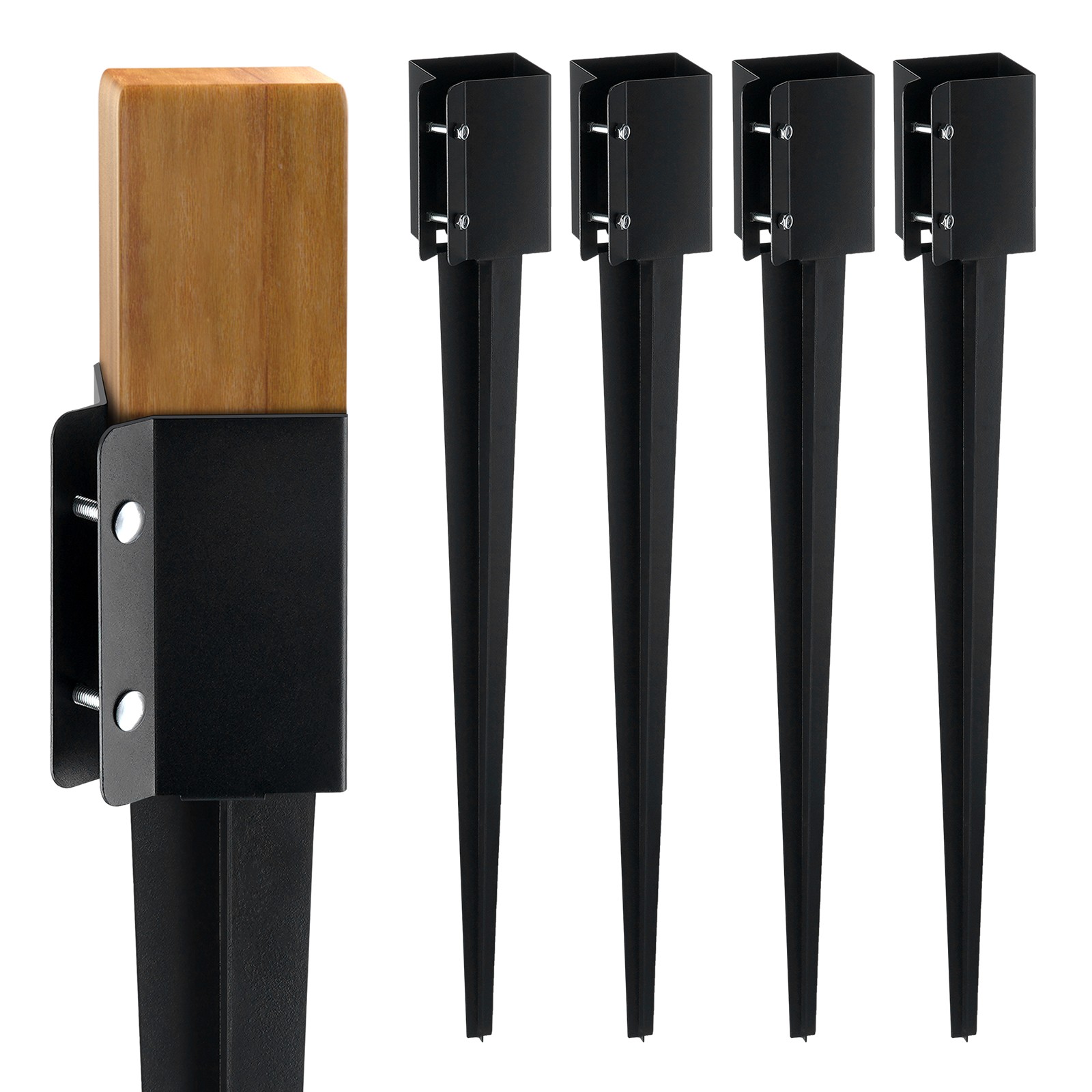 Douilles à impact pour clôture de jardin support de poteau en acier 90 mm 4 pièces