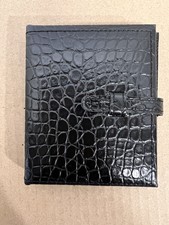 Mini Photo Book Black Faux Leather Portable Wallet Photo Album -