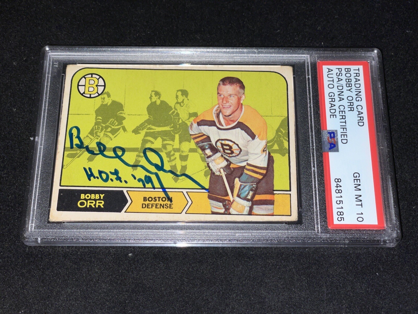 Bobby Orr Autographed Signed 1968-69 O-Pee-Chee Hockey Card PSA HOF Inscribed Auto 10 OPC 