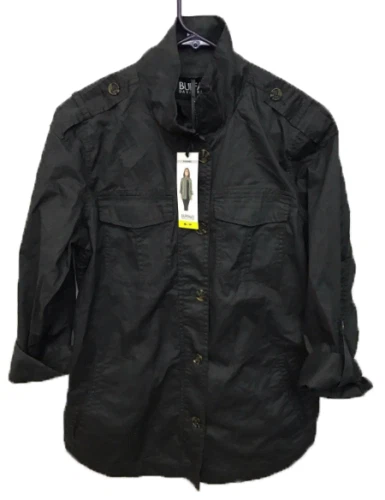Buffalo David Bitton Women's Lightweight Military Jacket, Black , Small