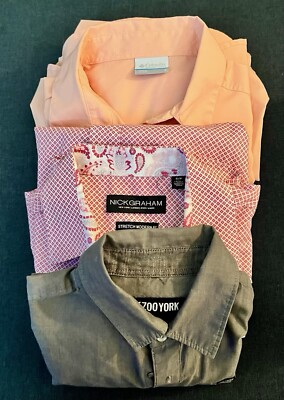 LOT 3 Men s Small Button Down Short Sleeve Shirts Nick Graham Columbia Zoo York