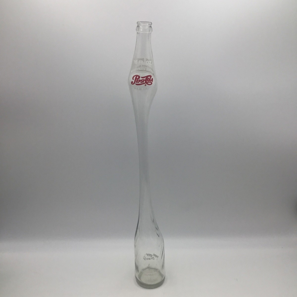Vintage Vtg 21 inch Tall Pepsi Cola Stretched Glass Soda Bottle