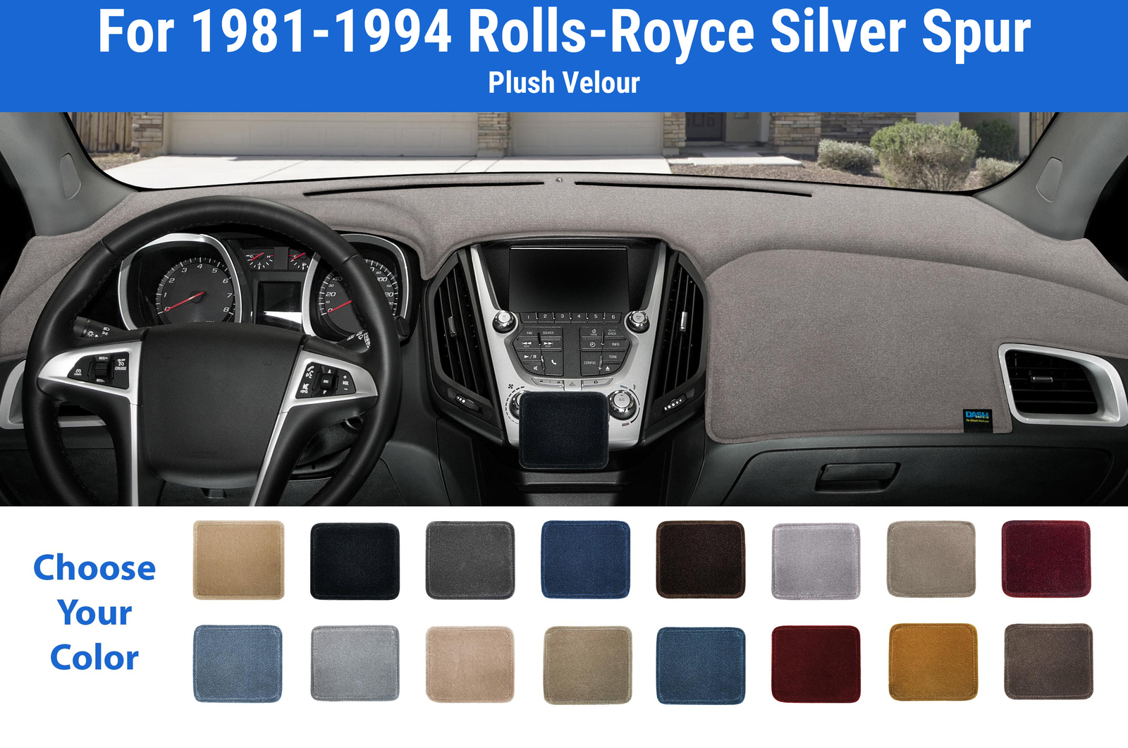 Dashboard Dash Mat Cover for 1981-1994 Rolls-Royce Silver Spur (Plush Velour)
