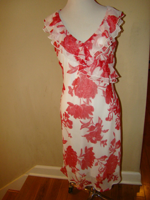 strapless open back dress Perez Red Floral Cut Out Maxi Dress - US 4 main image 1