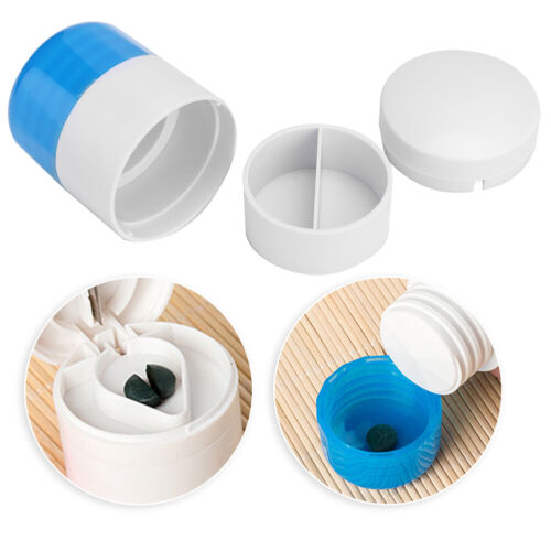 3IN1 Pill Medicine Crusher Grinder Splitter Tablet Divider Cutter Storage Box US