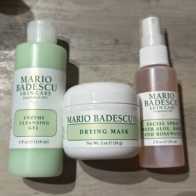 3pc Mario Badescu  Drying Mask 2 oz, Enzyme Clearing Gel, & Facial Spray