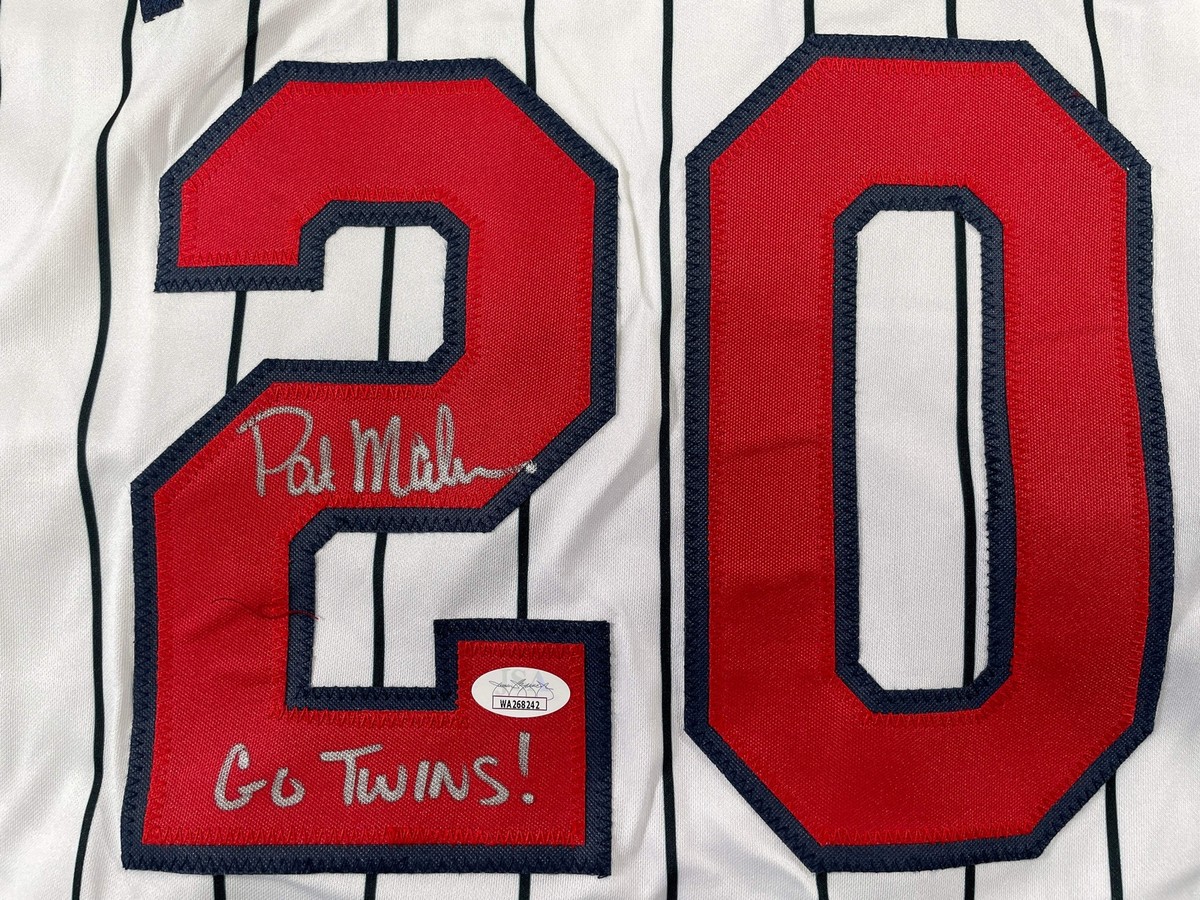 PAT MAHOMES SR. MINNESOTA TWINS SIGNED JERSEY w/GO TWINS! XL JSA