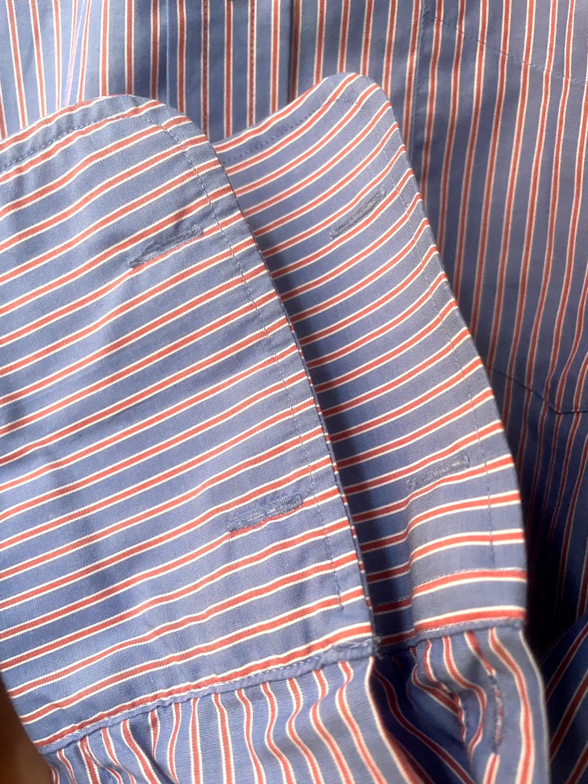 FILA The Savile Row Company Camicia Uomo Doppio Polsino 16 5" Collare Rosso Blu Bianco Righe