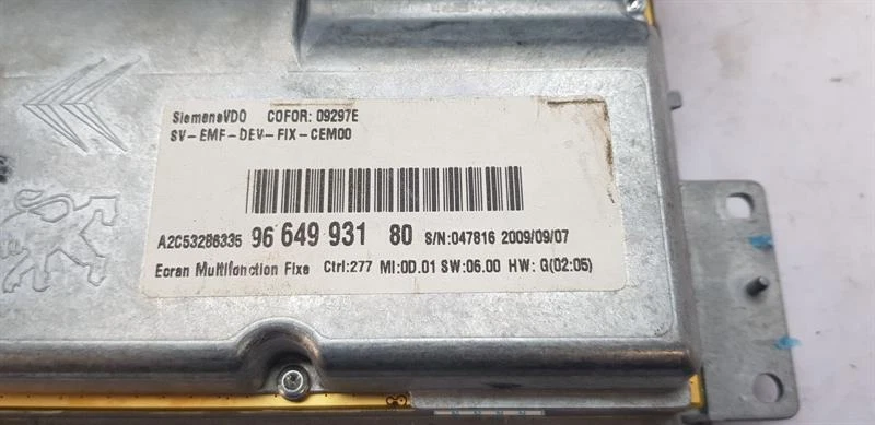 MK1 FL 2008-2010 CITROEN C4 NAVEGACIÓN POR SATÉLITE UNIDAD CD + PANTALLA 96661986XT Foto 4 de 4