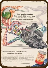 1952 BORIS ARTZYBASHEFF Art SHELL Oil Vintage-Look DECORATIVE REPLICA METAL SIGN