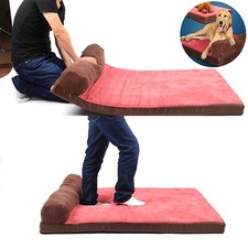 Large Dog Elastic Bed with Headrest Slip Proof Moisture Pet Comfortable Mattress