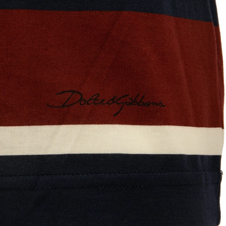 Camiseta azul 13421 DOLCE & GABBANA DG logotipo coroa real Napoleão algodão - Imagem 2 de 4