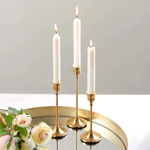 2/3pcs Candlestick Holder Iron Retro Elegant Christmas Decoration Candle Stands - Picture 8 of 11