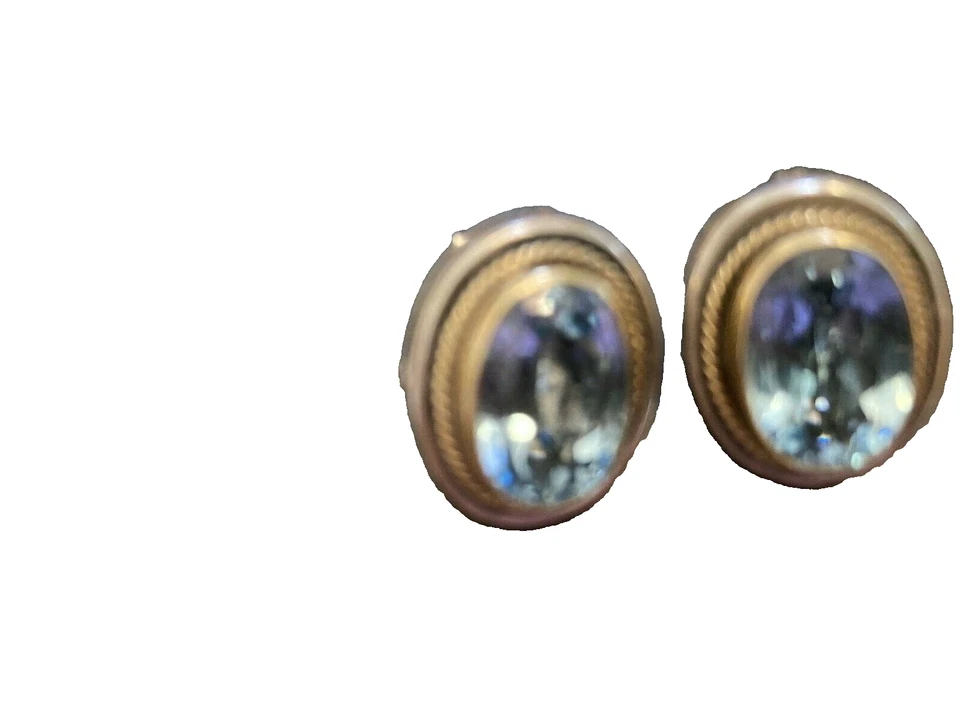 KONSTANTINO, СДЕЛАНО В ГРЕЦИИ 18K ЗОЛОТО, 925 ПРОБЫ И СИНИЙ ТОПАЗ ЗАЖИМ НА СЕРЬГИ - Изображение 2 из 4