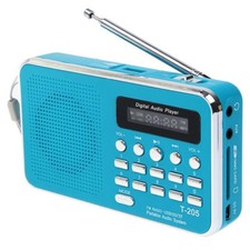 Portable LCD Digital FM Radio Speaker USB SD TF Card Mp3 Speaker Player Blue