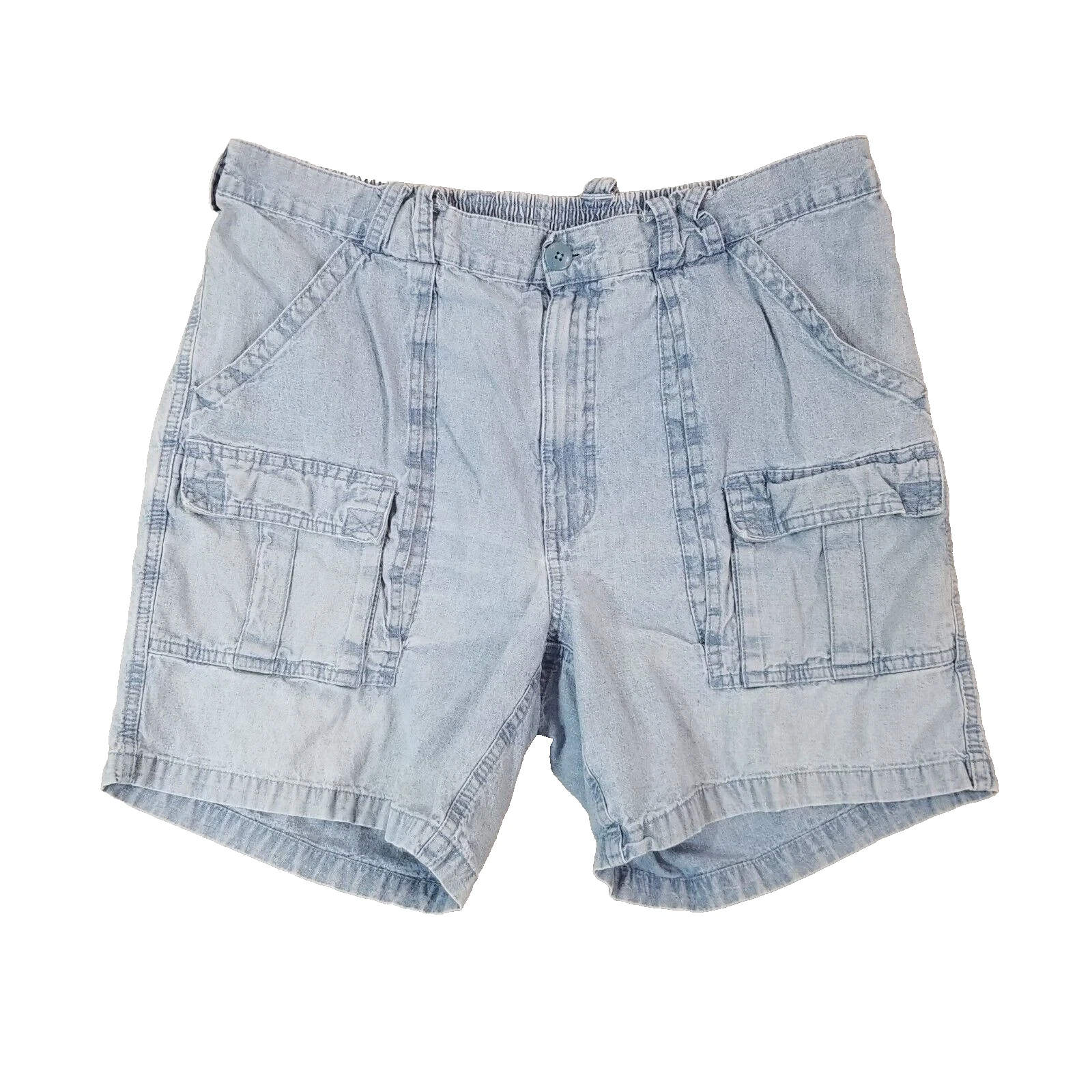Weekender cargo hiking shorts men's 38x7 blue denim comfort waist outdoor retro