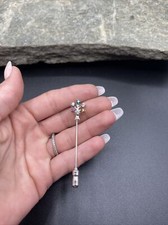 VTG Sterling Silver ANSON ART DECO Multi-Color Rhinestone Tree Stick Pin 15