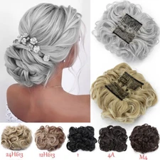Comb Clip Curly Chignon Natural Messy Bun Updo Cover Hair Piece Extensions Messy
