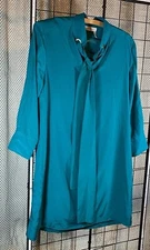 Chloe Bow tie neck River Green SILK dress Sz 38 (8-10) US