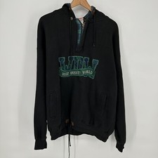 Walt Disney World Hoodie Mens L / XL Black Mickey Inc Quarter Zip Pullover