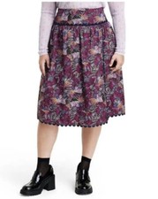 Kika Vargas X Target Coral Reef Scallop Edge Midi Skirt, Size16W 18W NWT