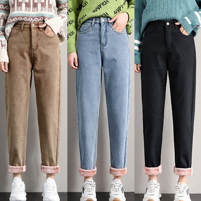 Women Winter Jeans Velvet Thick Warm 