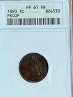 1890   INDIAN HEAD CENT   ANACS   PF 61RB    PROOF