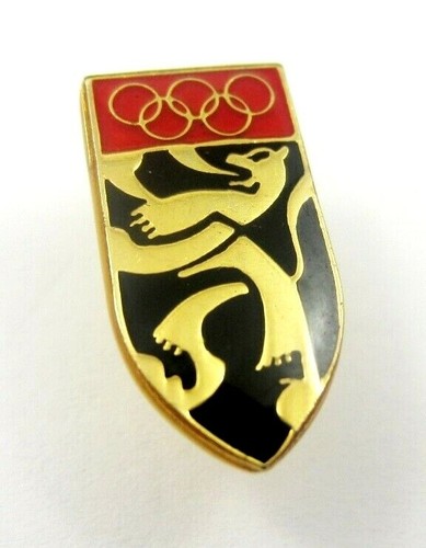 Vintage Belgium Olympic NOC Pin Badge Generic 1980s Rare - Picture 2 of 6