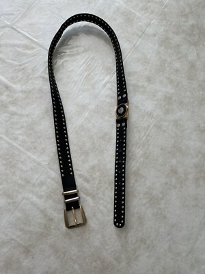Studded Black Belt with Medusa Head 18164675_41131354_600.jpg main image 3