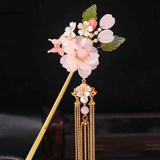 Chinese Tassel Flower Hair Stick Pins Hair Clip Flower Handmade Hair Accessories