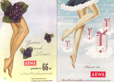 3w50043/ Konvolut Reklame aus 1954   ARWA Damenstrümpfe   Das Maschenwunder.