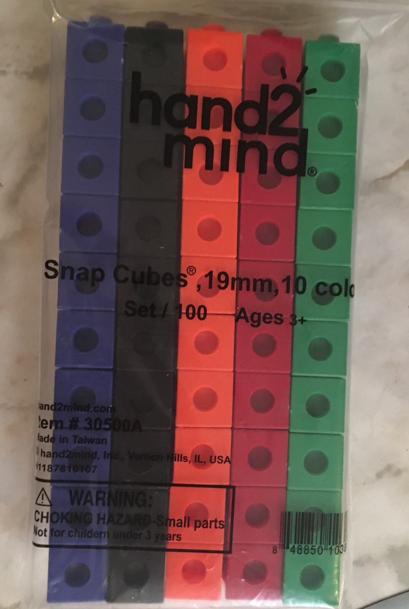 New Educational hand2mind Snap Cubes Math Linking Plastic Cubes