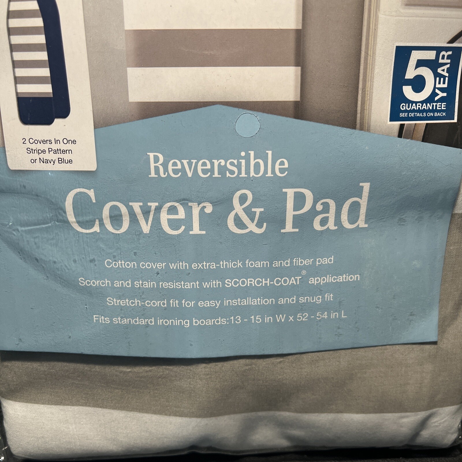 Whitmor Ironing Board Reversible Cover And Pad Stretch Standard Size Scorch Coat eBay