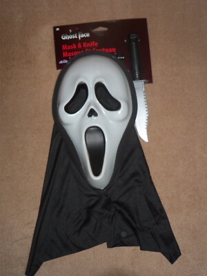 NEW, FUN WORLD SCREAM GHOSTFACE MASK & KNIFE SET