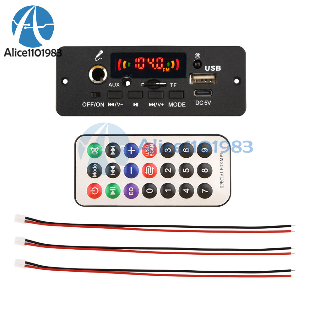DC5V 5W*2 Bluetooth 5.0 Amplifier MP3 Decoder Board Car Music 