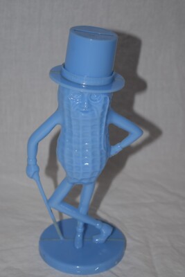 Vintage Original Planter's Mr. Peanut Bank Light Blue Plastic GUC 8.5'' USA