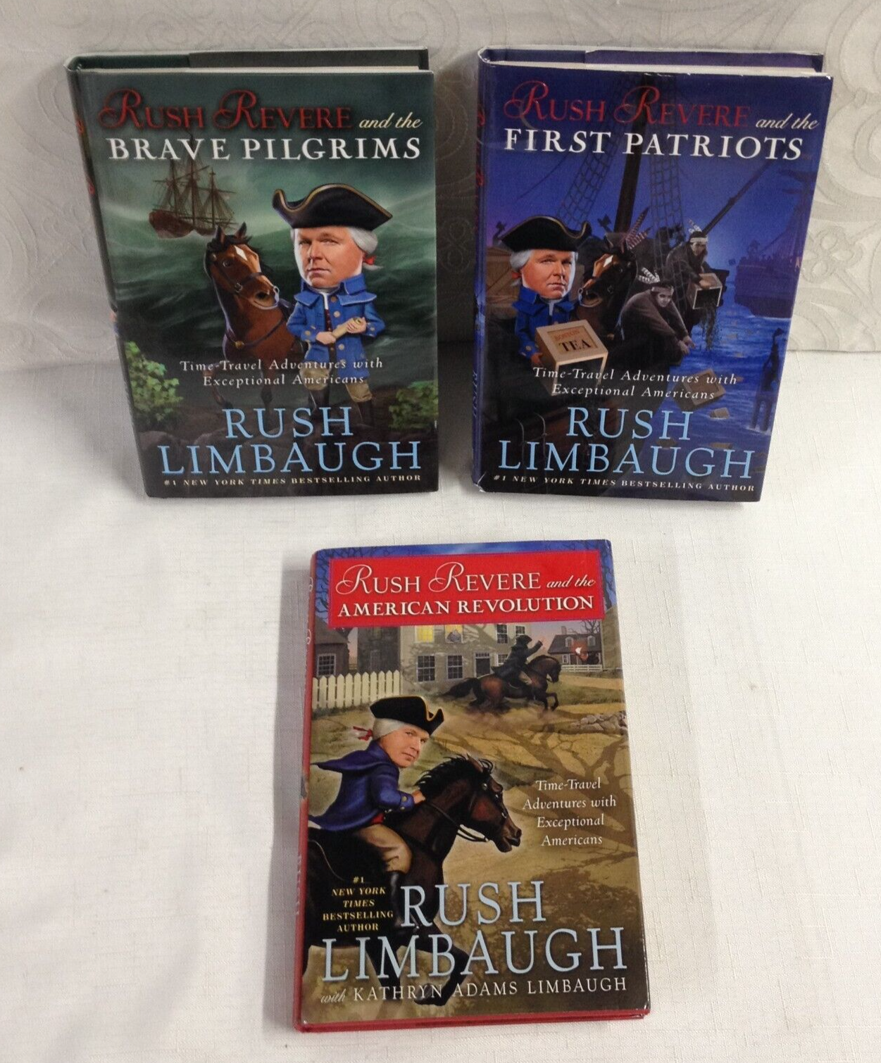 Lot Of 3 HC Books Rush Revere Rush Limbaugh Patriots, Pilgrims