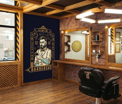 3D Trend Barber Shop A3987 Business Wallpaper Wall Murals Self-adhesive Commerce