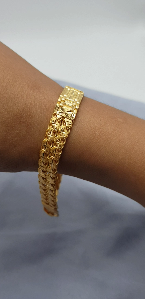 High Finish Gold Bracelet 22K Men Bracelet Laser Cut Dainty Design