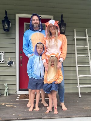 Blue Dad Costume Bandit Bluey Cosplay Halloween Hoodie With Ears