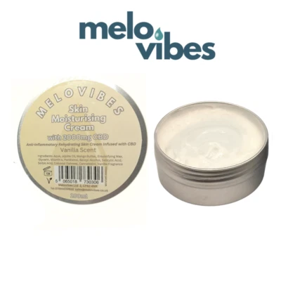 MELOVIBES CBD Relief Cream 2000mg 100ml Vanilla - Soothing Skin Muscle & Joint Care Cream