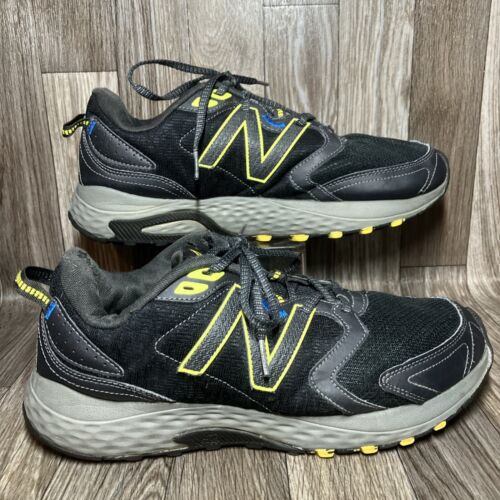 New Balance Mens MT410 V7 Black & Neon Yellow Trail Running Shoes Sz 12 4E