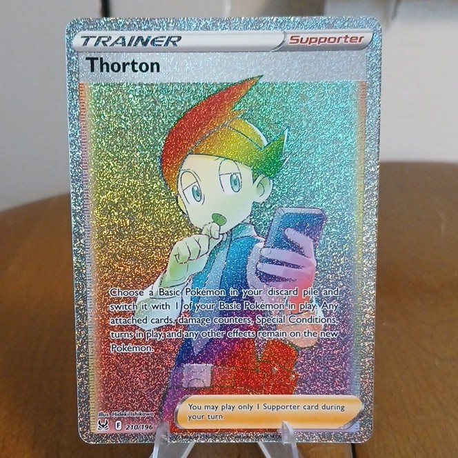 Pokémon TCG Thorton Secret Rare Full Art Holo 210/196 Lost Origin English