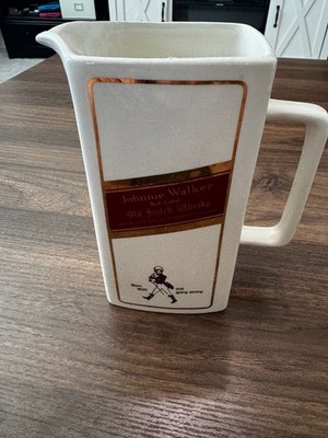 Johnnie Walker Red Label Old Scotch Whisky Ceramic Pitcher Ivory