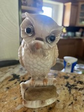 Vintage Ardalt Owl Figurine & Pin Cushion/Thr...