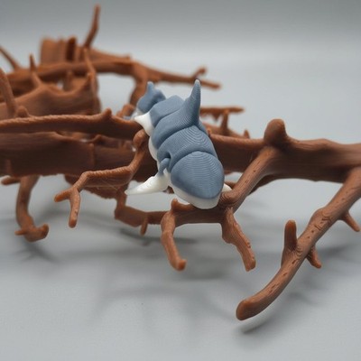 Articulated Baby Shark Fidget Toy 3D Printed Desk Accessory